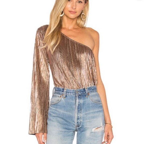 House of Harlow 1960 x revolve ross one shoulder
top gold - Picture 1 of 3